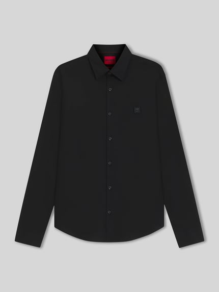HUGO Koszula casualowa o kroju slim fit z mieszanki bawełny model „ERMO” Czarny 2