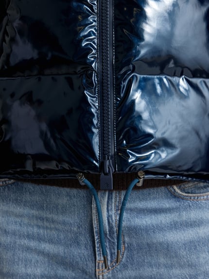 Rains Steppjacke mit Kapuze und Zweiwege-Reißverschluss Modell 'Alta' Marine 3