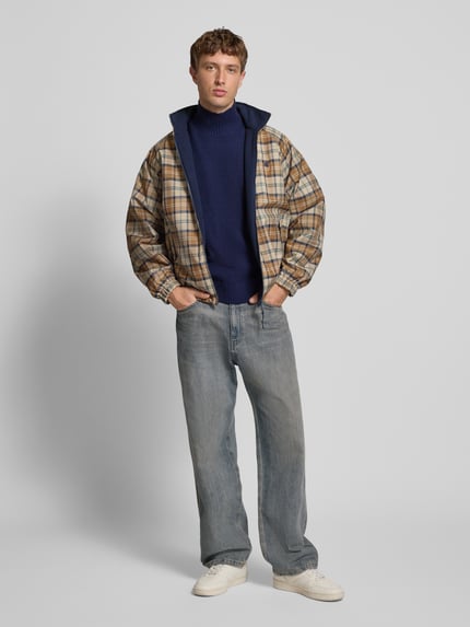 JACK & JONES Col-pullover met geribde boorden model 'NORREBRO' Donkerblauw - 1