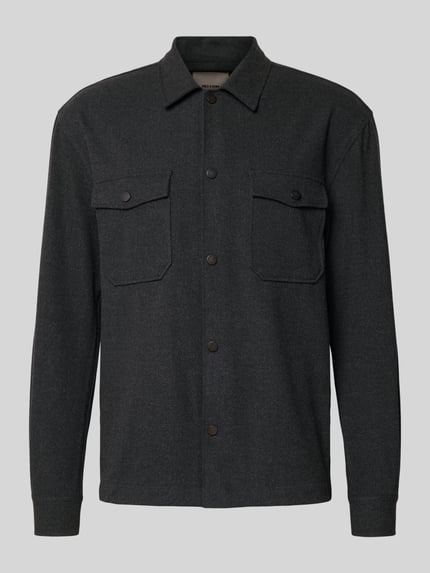 ONLY & SONS Regular fit overhemdjack met viscose, model 'MARK' Donkergrijs gemêleerd - 2