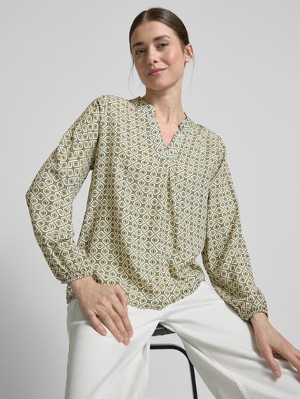 ZABAIONE Relaxed fit blouse met tuniekkraag, model 'Mi44mii' Kaki - 3