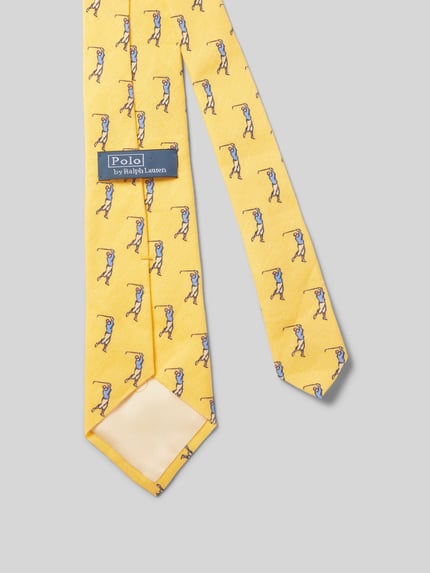 Polo Ralph Lauren Krawat lniany z nadrukiem z motywem Żółty 2