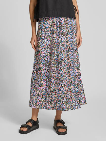 VERO MODA Ausgestellter Maxi-Rock aus reiner Viskose Modell 'EASY JOY' Bleu Melange 4