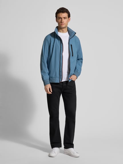 Tom Tailor Comfort Fit Blouson mit geripptem Rumpfabschluss Jeansblau 1