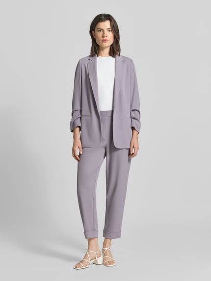 Jake*s Collection Spodnie materiałowe o kroju tapered fit z zakładkami w pasie Lawendowy 1