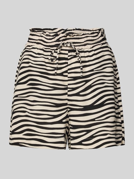VERO MODA Szorty o luźnym kroju z mieszanki wiskozy i lnu model ‘MYMILO’ Beżowy 2