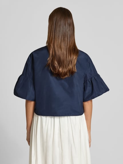 Weekend Max Mara Top bluzkowy o skróconym kroju z dodatkiem bawełny model 'BREAK' Ciemnoniebieski 5