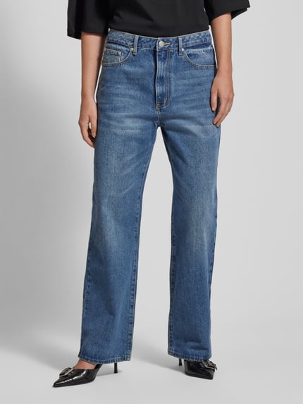 REVIEW Mid Waist Baggy Jeans aus Baumwoll-Mix mit Viskose-Anteil Blau 4