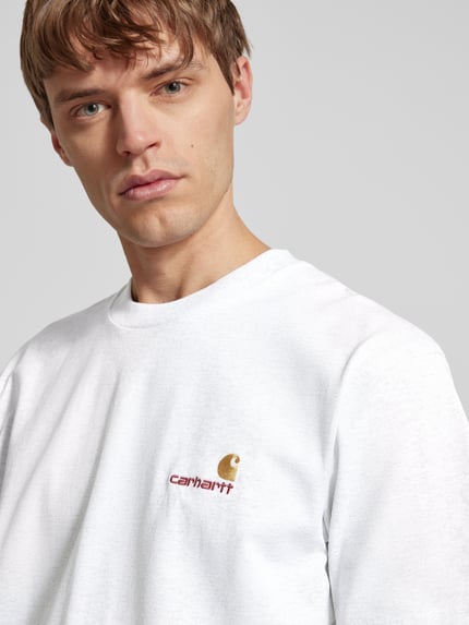Carhartt Work In Progress T-shirt met labelstitching Lichtgrijs gemêleerd - 3