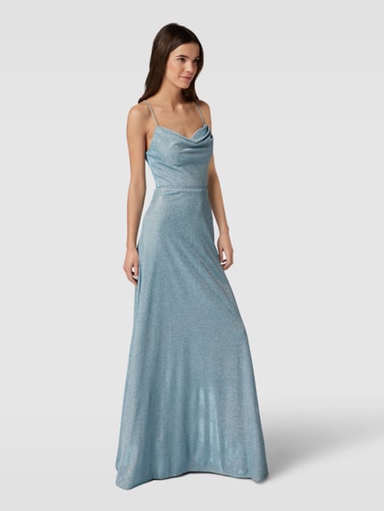 LUXUAR FASHION Midi-jurk met siergarnering Bleu - 4