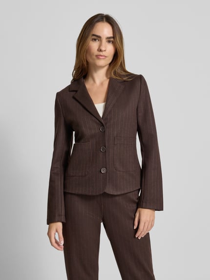 Rich & Royal Slim Fit Blazer mit Reverskragen Dunkelbraun 4