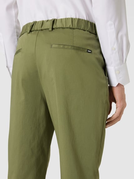 BOSS regular fit kostuumbroek in effen design model 'Perin' Olijfgroen - 3