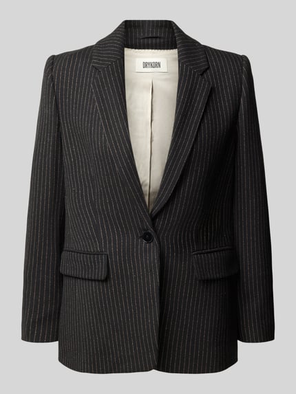DRYKORN Regular Fit Longblazer aus Wolle mit Pattentaschen Black 1