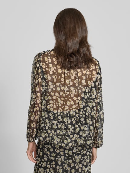 MANGO Regular Fit Bluse mit Schleifen-Detail Modell 'BELLE' Black 5