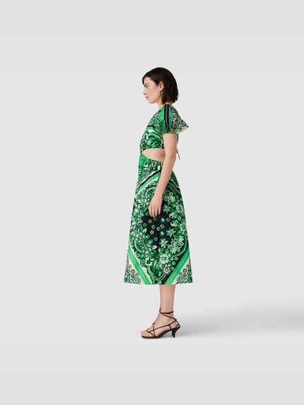 RED Valentino Midi-jurk met cut-outs aan de zijkant Groen - 4