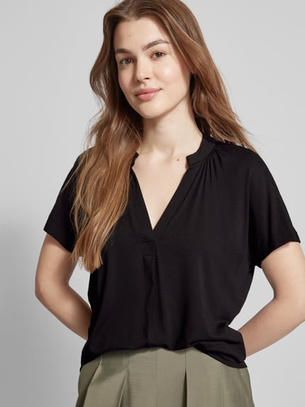 MOS MOSH T-shirt met V-hals, model 'Shira' BLACK - 3