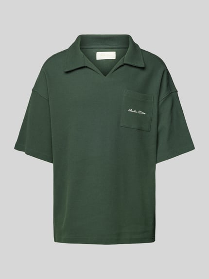 ANOTHER COTTON LAB Oversized Poloshirt mit Label-Print Dunkelgruen 2