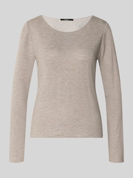 Produktfoto, Slim Fit shirt met lange mouwen uit viscosemix Model 'Kirosa' van someday, ronde hals, elastische boorden, ruglengte bij maat 36 is 56 cm