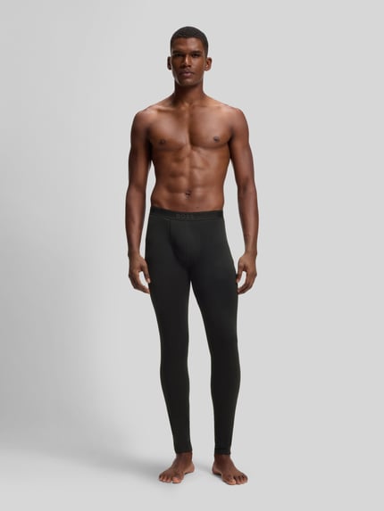 BOSS Slim Fit Lange Unterhose aus Baumwoll-Mix Modell 'Long John' Black 1
