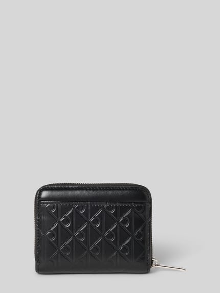 CK Calvin Klein Portemonnee van echt kalfsleer, model 'Emossed' Zwart - 2