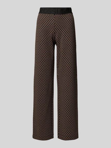Raffaello Rossi Wide Leg Stoffhose mit elastischem Label-Bund Modell 'ELAINE' Mittelbraun 2