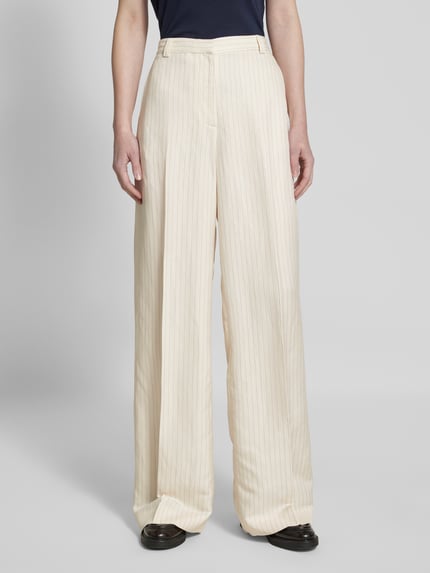 Tommy Hilfiger Wide leg stoffen broek met persplooien Zand - 4