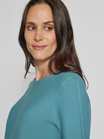 Christian Berg Woman Gebreide pullover met ronde hals Petrol - 3