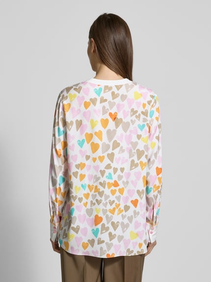 HERZENS Blusenshirt aus Seiden-Elasthan-Mix Offwhite 5