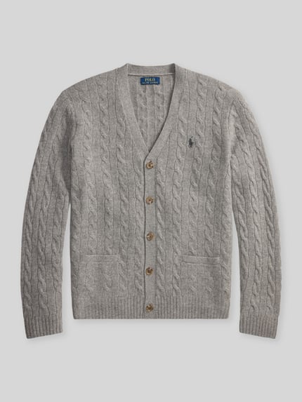 Polo Ralph Lauren Regular Fit Strickjacke aus Woll-Kaschmir-Mix Mittelgrau Melange 2