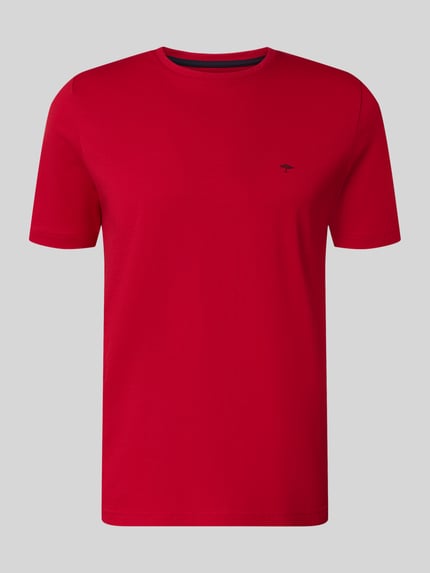 Fynch-Hatton T-Shirt mit Rundhalsausschnitt und Label-Stitching Rot 2