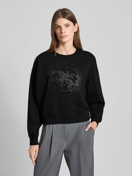 GUESS Sweatshirt met logo en ronde hals Zwart - 4