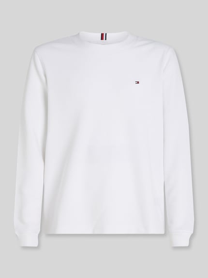 Tommy Hilfiger bluzka z długim rękawem o kroju regular fit z subtelnym detalem z logo Biały 1