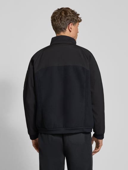 BOSS Green kardigan o kroju regular fit z polaru z sztruksowymi wstawkami model 'Cord Fleece' Czarny 5