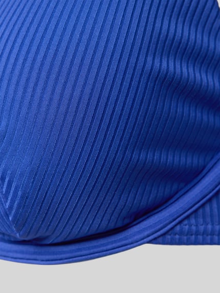 Venice Beach Bikini-Top mit Strukturmuster Modell 'Lucky' Blau 2