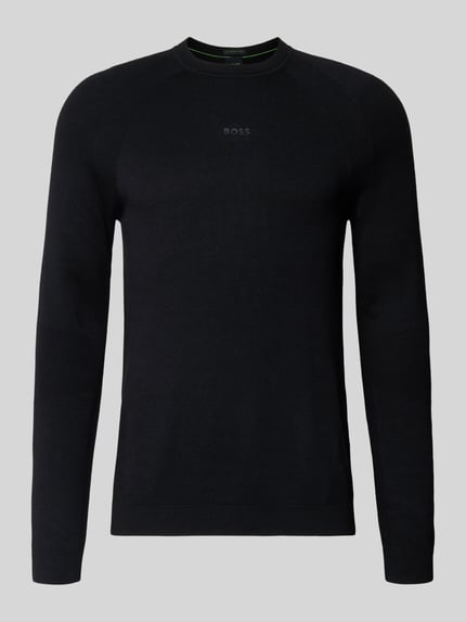 BOSS Green Regular fit gebreide pullover met wol Zwart - 2