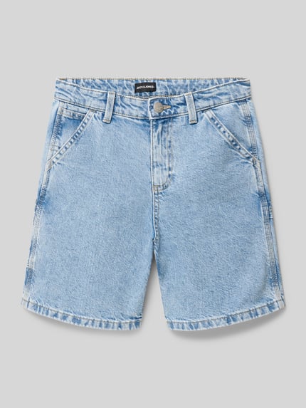 JACK & JONES Szorty jeansowe o luźnym kroju z pętlą na młotek model ‘TONY’ Jasnoniebieski 1