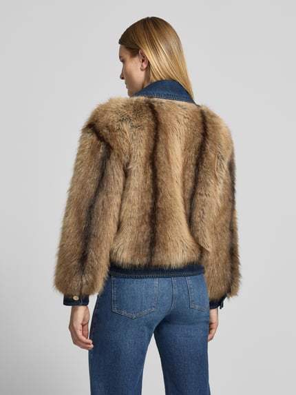 Liu Jo White Jacke mit Kunstfell Modell 'GIUBBINO DENIM SOFT' Mittelbraun 5