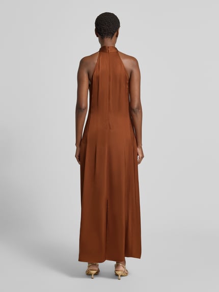 Samsøe Samsøe Maxikleid mit Neckholder Modell 'SANETTLE' Cognac 5
