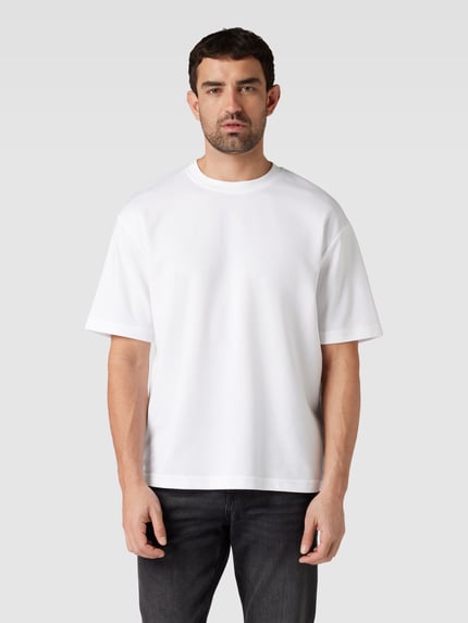 Selected Loose Fit T-Shirt mit Rundhalsausschnitt Modell 'OSCAR' Weiss 4
