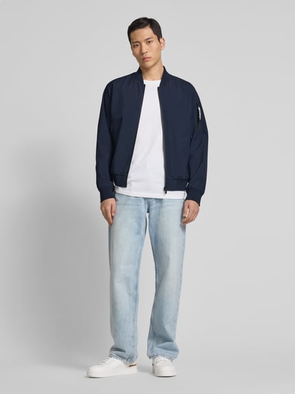 s.Oliver RED LABEL Regular Fit Blouson mit Stehkragen Dunkelblau 1