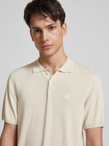 G-Star RAW Poloshirt van pure viscose met logostitching Offwhite - 3