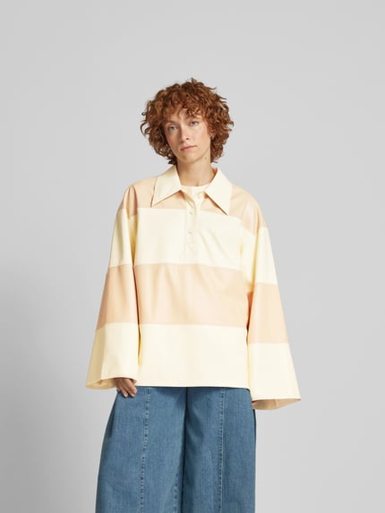 Nanushka oversized shirt met lange mouwen met streepmotief Lichtgeel - 4