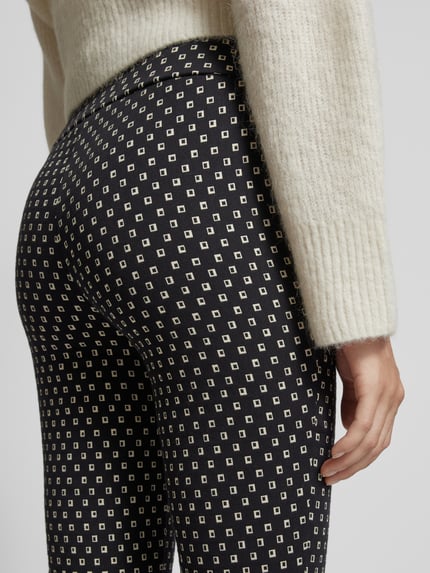 Stehmann Stoffen broek met labeldetail, model 'Ina' Zwart - 3