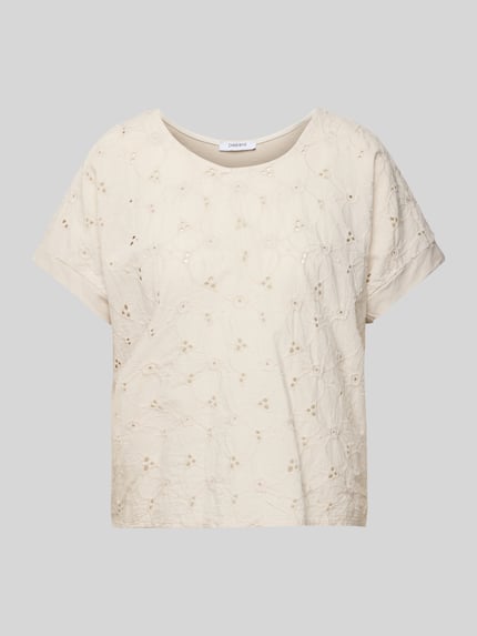 ZABAIONE T-shirt met structuurmotief Beige - 2
