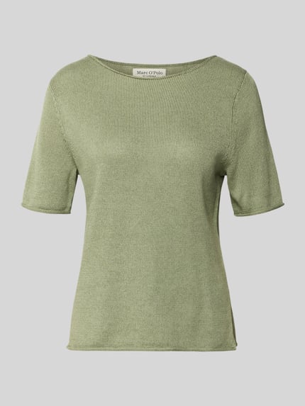Marc O'Polo Regular Fit T-Shirt aus Baumwoll-Leinen-Mix Hellgruen 2