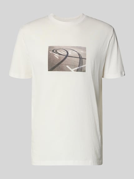 Produktfoto, Relaxed Fit T-Shirt aus reiner Baumwolle Modell 'DOSTINO' von HUGO, jednokolorowy, nadruk z logo, okrągły dekolt, krótki rękaw, dżersej