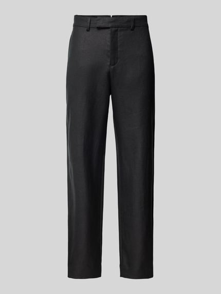 Slim fit pantalon met knoop- en ritssluiting, model 'KONTOS' Shop The Look MANNEQUINE