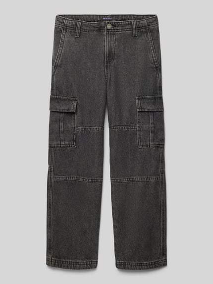 JACK & JONES Regular Fit Jeans mit Label-Patch Modell 'CHRIS' Black 1