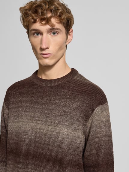 JACK & JONES Strickpullover mit Rundhalsausschnitt Modell 'JORMEADOWS' Mittelbraun 3