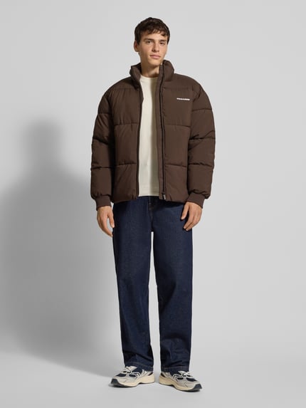 PEGADOR regular fit buffer jacket met logostitching model 'Solin' Donkerbruin - 1